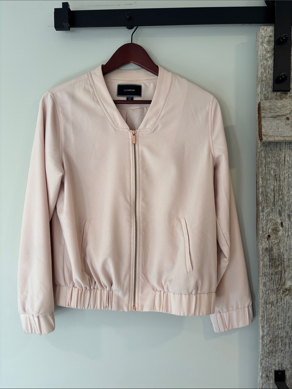 le chateau Pale Pink Bomber Jacket size medium